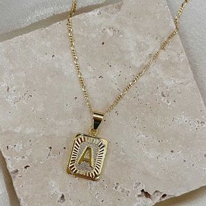Bracha Gold Filled Initial Card Necklace